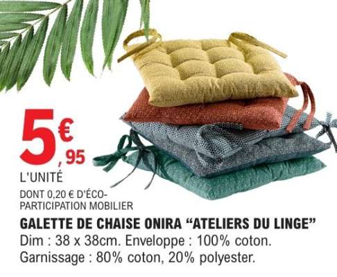 GALETTE DE CHAISE ONIRA “ATELIERS DU LINGE”
