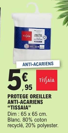 PROTEGE OREILLER ANTI-ACARIENS "TISSAIA"