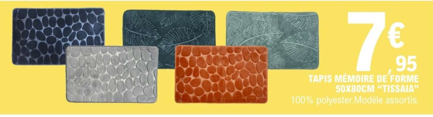 TAPIS MÉMOIRE DE FORME 50X80CM "TISSAIA"