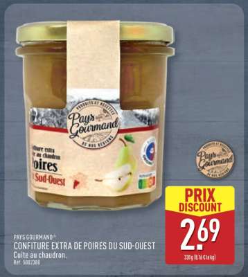 Pays Gourmand Confiture Extra de Poires du Sud-Ouest