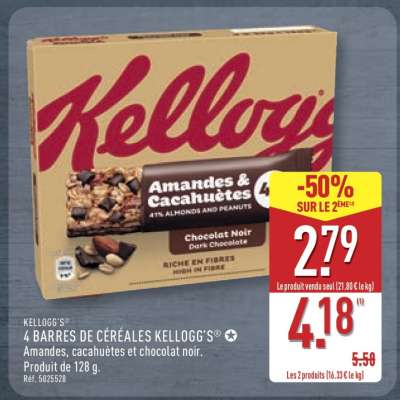 KELLOGG'S 4 BARRES DE CÉRÉALES