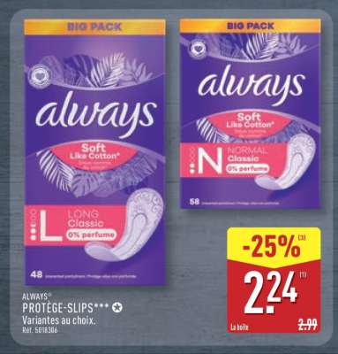 Always protège slips