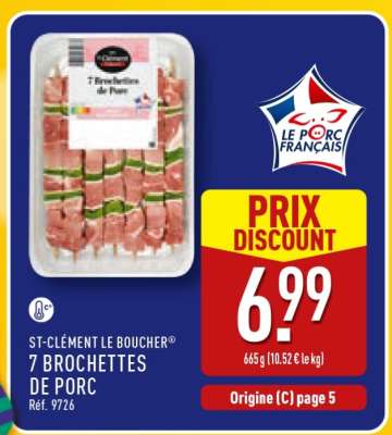 ST-CLÉMENT LE BOUCHER® 7 BROCHETTES DE PORC