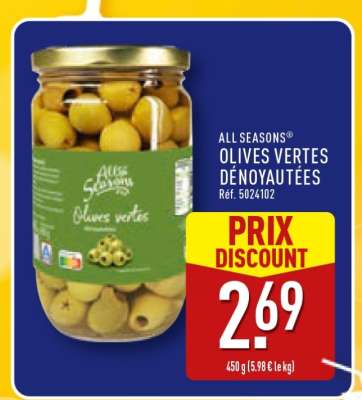 ALL SEASONS® OLIVES VERTES DÉNOYAUTÉES