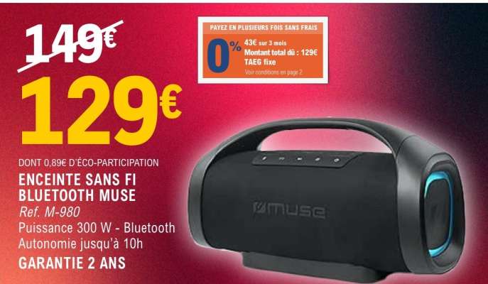 ENCEINTE SANS FI BLUETOOTH MUSE