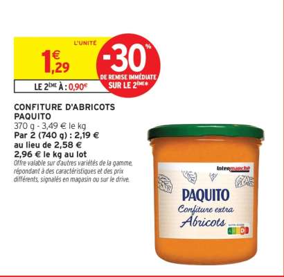 CONFITURE D'ABRICOTS PAQUITO