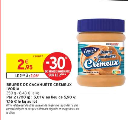 BEURRE DE CACAHUÈTE CRÉMEUX IVORIA
