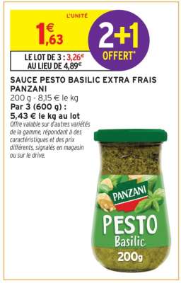 Sauce Pesto Basilic Extra Frais Panzani