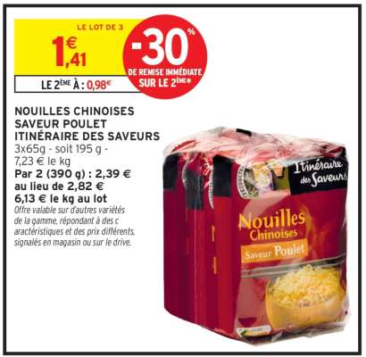 Nouilles Chinoises Saveur Poulet