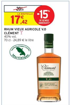 RHUM VIEUX AGRICOLE V.O CLÉMENT