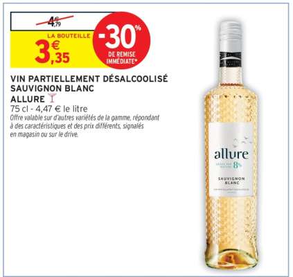Vin Partiellement Désalcoolisé Sauvignon Blanc Allure