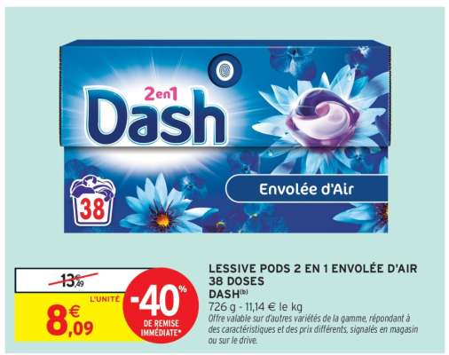 LESSIVE PODS 2 EN 1 ENVOLEE D'AIR