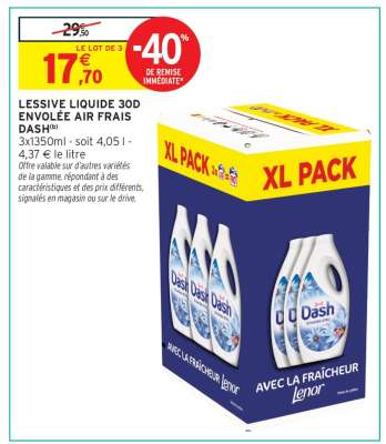 Lessive Liquide 3D Envolée Air Frais Dash