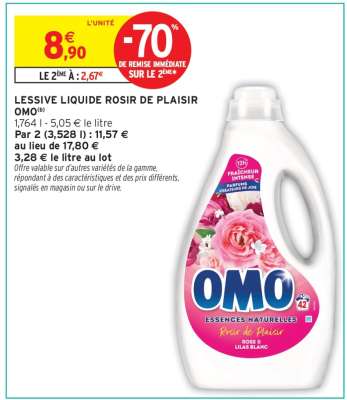 LESSIVE LIQUIDE ROSIR DE PLAISIR 'OMO'