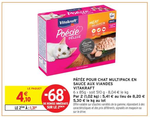 Pâtée pour chat multipack en sauce aux viandes Vitakraft