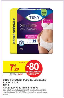 SOUS-VÊTEMENT PLUS TAILLE BASSE BLANC M X12