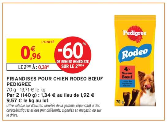 Friandises pour chien Rodeo Bœuf Pedigree