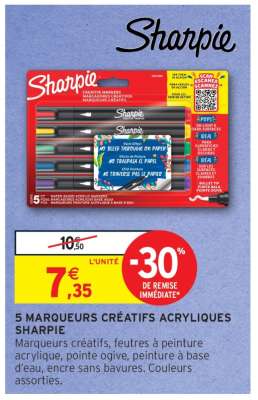 5 MARQUEURS CRÉATIFS ACRYLIQUES SHARPIE