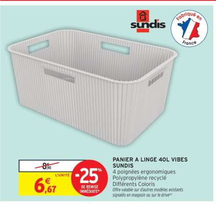 PANIER A LINGE 40L VIBES SUNDIS