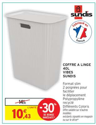 Coffre à linge 40L Vibes Sundis