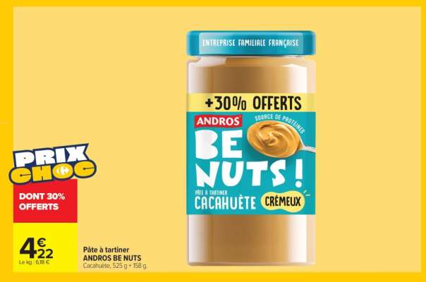 Pâte à tartiner ANDROS BE NUTS