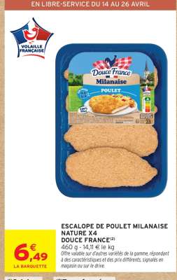 Escalope de Poulet Milanaise Nature x4