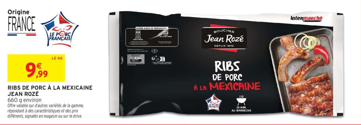 Ribs de porc à la Mexicaine Jean Rozé
