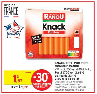 Knack 100% Pur Porc Monique Ranou