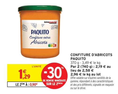 CONFITURE D'ABRICOTS PAQUITO