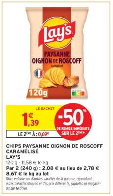 Chips Paysanne Oignon de Roscoff Caramélisé