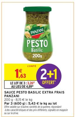 Sauce Pesto Basilic Extra Frais Panzani