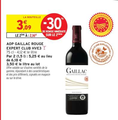 AOP Gaillac Rouge Expert Club HVE3