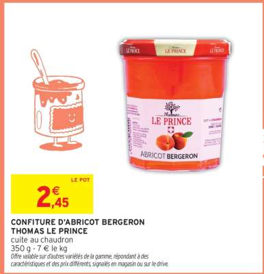 CONFITURE D'ABRICOT BERGERON THOMAS LE PRINCE
