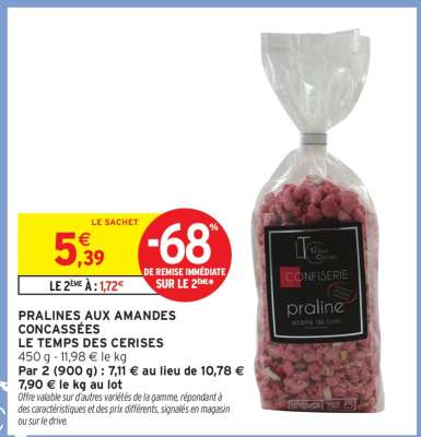 PRALINES AUX AMANDES CONCASSÉES LE TEMPS DES CERISES