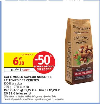 CAFE MOULU SAVEUR NOISETTE LE TEMPS DES CERISES