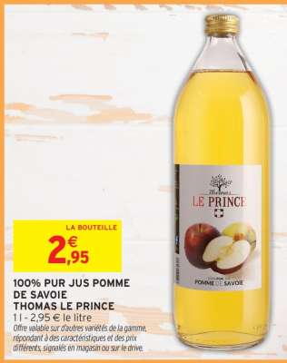 100% PUR JUS POMME DE SAVOIE THOMAS LE PRINCE