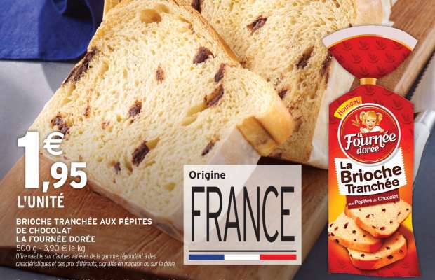 BRIOCHE TRANCHÉE AUX PÉPITES DE CHOCOLAT “LA FOURNÉE DORÉE”