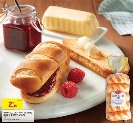 PAINS AU LAIT PUR BEURRE BRIOCHE FONTENEAU