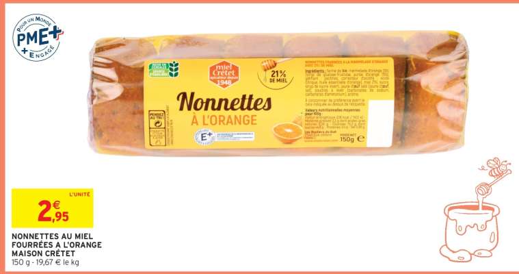 NONNETTES AU MIEL FOURRÉES À L'ORANGE MAISON CRÉTET