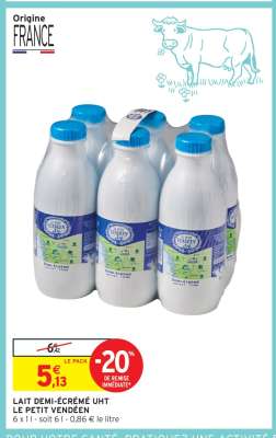 LAIT DEMI-ÉCRÉMÉ UHT LE PETIT VENDÉEN
