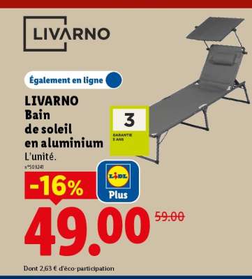 LIVARNO Bain de soleil en aluminium