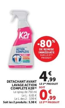 DÉTACHANT AVANT-LAVAGE ACTION COMPLÈTE K2R