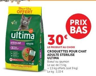 Croquettes Pour Chat Adulte Stérilisé Ultima