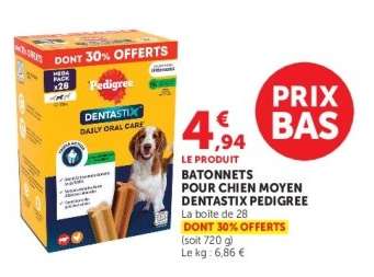 BATONNETS POUR CHIEN MOYEN DENTASTIX PEDIGREE
