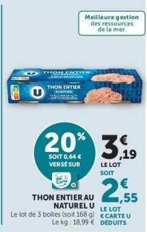 THON ENTIER AU NATUREL U