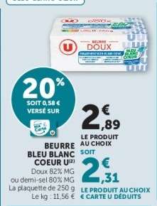 Beurre Bleu Blanc Coeur U