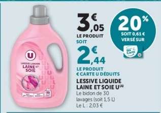 LESSIVE LIQUIDE LAINE ET SOIE U