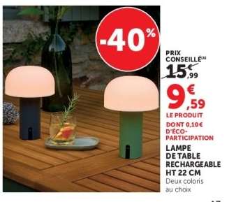 LAMPE DE TABLE RECHARGEABLE HT 22 CM