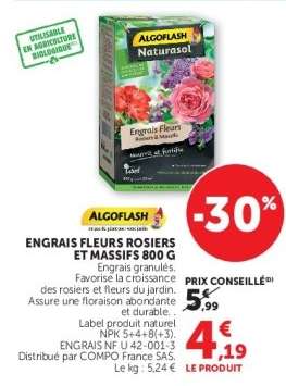 ENGRAIS FLEURS ROSIERS ET MASSIFS 800 G