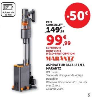 ASPIRATEUR BALAI 2 EN 1 MARANTZ